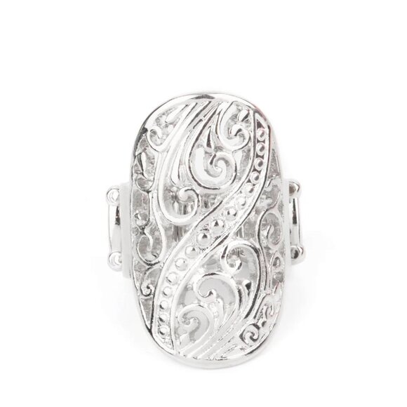 Paparazzi Jewelry Accessories - Pier Paradise - Silver Ring - Vintage - Picture 4 of 4